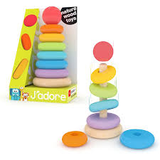 Creative Role Play Wooden Toys: J'adore - Rainbow Wooden Ring Stacker
