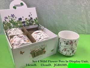 Gifts Decor: JGB - Wild Flowerpots (4 assorted)