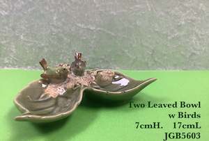 JGB - Two Leaf Bowl with Birds