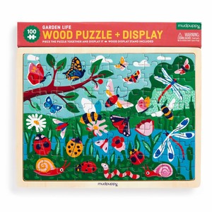 Mudpuppy - Wood Puzzle + Display Garden Life