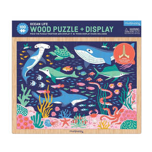 All Hobbies: Mudpuppy - Wood Puzzle + Display Ocean Life