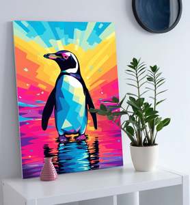 Arts Crafts Diy Kits: Paint by Numbers - Penguin