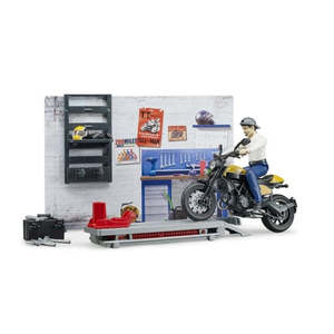 Bruder: Bruder - Motorcycle Service Centre with Scrambler Ducati Full Throttle