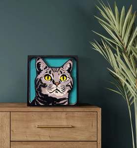 Wooden Art Craft Kit - Grey Cat
