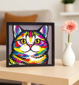 Arts Crafts Diy Kits: Wooden Art Craft Kit - Cat