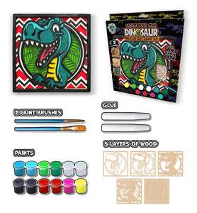 Arts Crafts Diy Kits: Wooden Art Craft Kit - Dinosaur