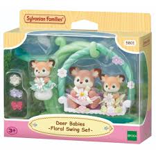 Creative Role Play Action Figures Animal Figures: Sylvanian Families - Deer Babies Floral Swing Set