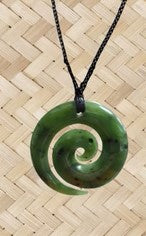 NZ Greenstone Open Koru Pendant 25mm