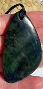 NZ Greenstone Free Form Pendant 60 - 70mm