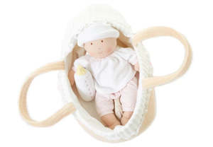 Tikiri - Carry Cot with Baby Doll, Bottle & Blanket