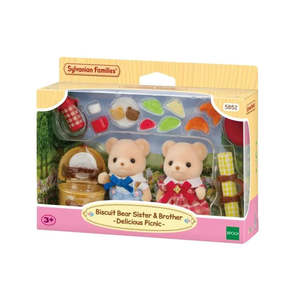 Baby 0 12 Months: Sylvanian Families - Biscuit Bear Sister & Brother - Delicious Picnic