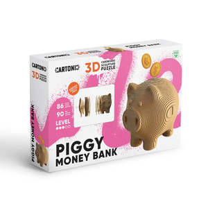 Cartonic 3D Cardboard Sculpture Puzzle - Piggy Money Bank