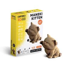 Cartonic 3D Cardboard Sculpture Puzzle - Maneki Kitten