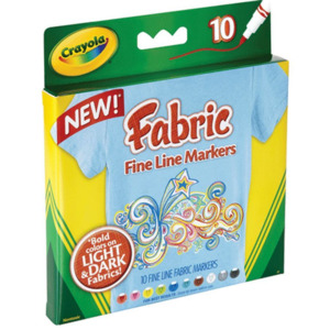 Arts Crafts Crayons: Crayola - Fabric Fine Line Markers 10pk