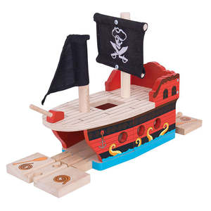 Creative Role Play Wooden Toys: Bigjigs Rail: Pirate Galleon