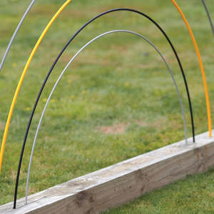 Polynet Garden Cloches: 1.5m x  6.5mm Plastic Coated Fibreglass Rod Black
