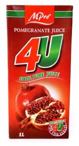 4U 100% Pure Pomegranate Juice 1L, Box Price for 12 Units - Pomegranate Juice