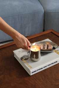 Chrome Candle & Lighter Case Set