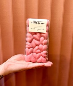 Products: House of Chocolate: Gianduja Hazelnut Heart Pink Bar
