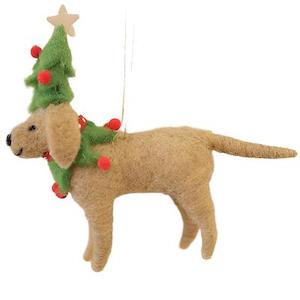 Figurine: Christmas Felted Decoration - Dogs