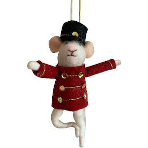 Figurine: Christmas Felted Decoration - Nutcracker Mouse