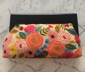 Purse: Wooden Frame Clutch - Rifle Paper Co Juliet Rose