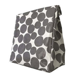 Lunch Bag: Oil Cloth Reusable Lunch Bag - Pebbles