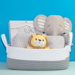 Baby Gift Baskets: Welcome Baby Gift Basket (Deluxe) - Grey