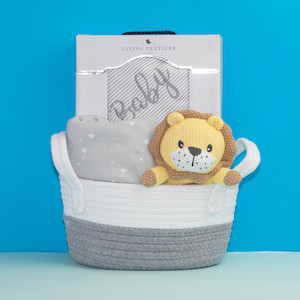 Baby Gift Baskets: Welcome Baby Gift Basket - Grey