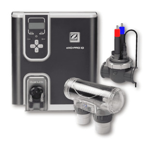 Mineral Salt Pool Chlorination Systems: Zodiac eXO Large PRO IQ (pH & ORP sensors)