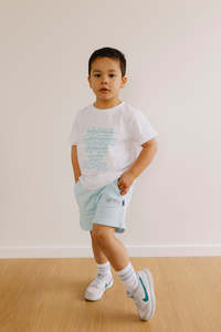 Bottoms: PF Ice Blue Classic Track Shorts