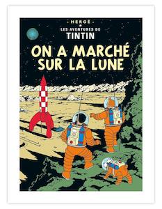 Tintin Art Prints: Tintin On A Marche Sur La Lune