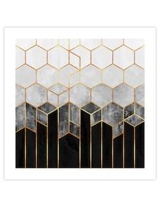 Winter Wonder: Charcoal Hexagons