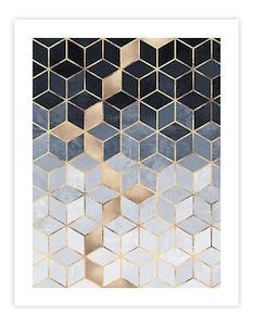 Winter Wonder: Soft Blue Gradiant Cubes