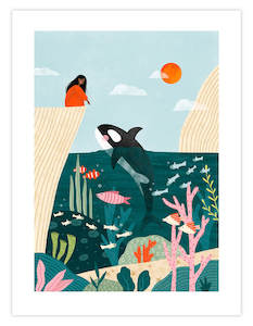 Unframed Art Prints: Girl & Orca