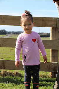Merino Tops: Merino Top - Heart Balloon Print - MT85