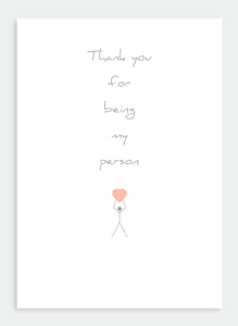 Wedding Romance Wholsale: MM181 Thank you for being my person  (pack of 6)