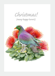 Holiday Season Cards Wholesale: DB45 Christmas Kereru (Pack of 6)