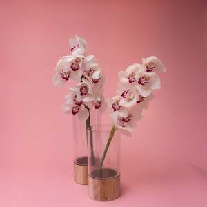 Wooden Base Vase