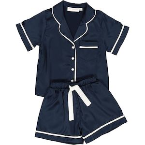 Sienna Mini Short Satin PJs | Navy