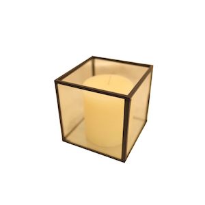 Candle Holders: Black Glass Boxes | Small
