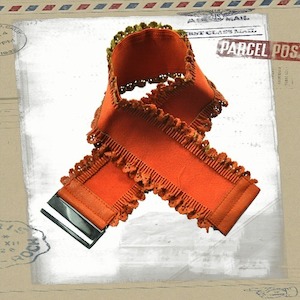 Belts: Lacey Edge Stretch Belt Orange