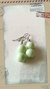 Earrings: Glass Pearl Earrings Mint Green