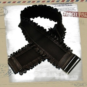Belts: Lacey Edge Stretch Belt Black