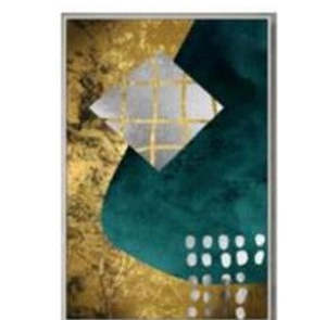 Box Frame Canvas Print - Gold/Green S988
