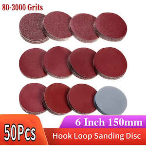 Sandpaper: 50 Pack 150mm Hook It Disc MIXED GRITS P80- P3000
