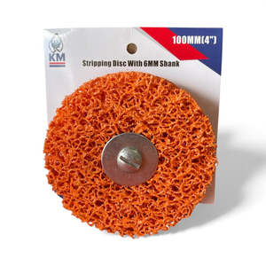 Clean Strip Discs: KM-Bear 100mm ORANGE Ceramic Abrasive Grain Shafted Strip Disc