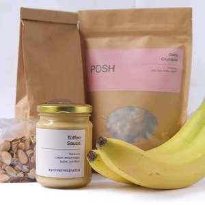 breakfast boxes: Porridge Pack: Banana, Toffee & Almond