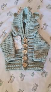 Bear Hoody - Wool - Duck Egg