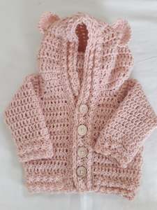 Tops: Bear Hoody - Wool - Apricot